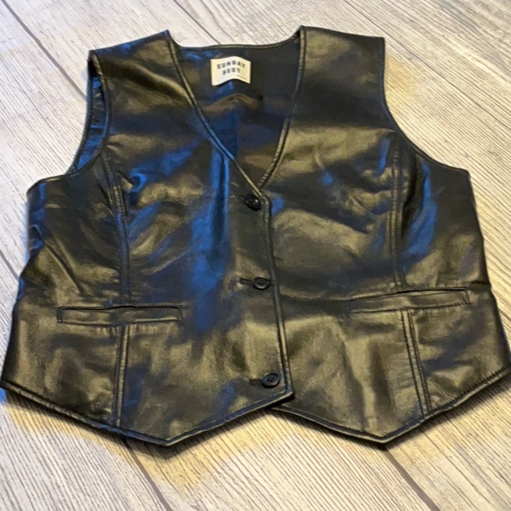 Sunday Best Faux Leather Vest